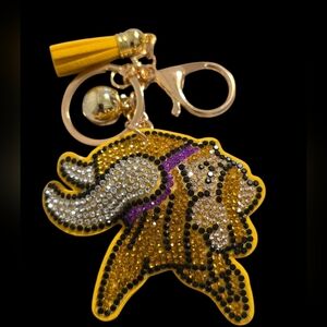 Minnesota Vikings Rhinestone Keychain / Bag Charm
